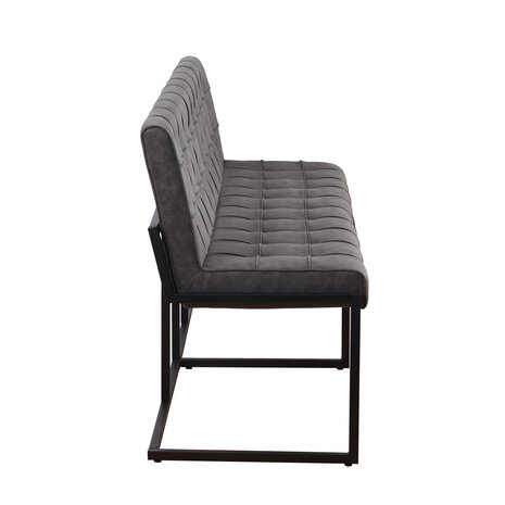 Lizzely Garden & Living Eetkamerbank 200cm Vito antraciet microvezel eetbank