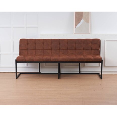 Lizzely Garden & Living Eetkamerbank Vito 200cm cognac microvezel eetbank Lizzely Garden & Living Eetkamerbank Vito 200cm cognac microvezel eetbank