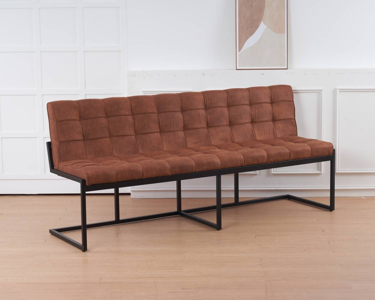 Eetkamerbank Vito 200cm cognac microvezel eetbank Eetkamerbank Vito 200cm cognac microvezel eetbank