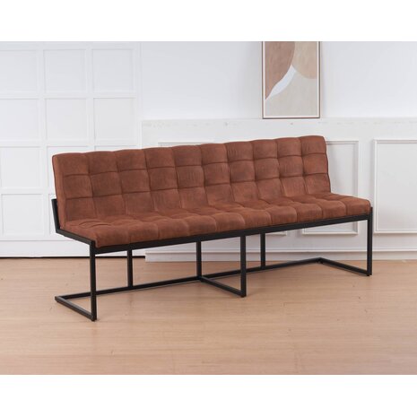 Lizzely Garden & Living Eetkamerbank Vito 200cm cognac microvezel eetbank Lizzely Garden & Living Eetkamerbank Vito 200cm cognac microvezel eetbank