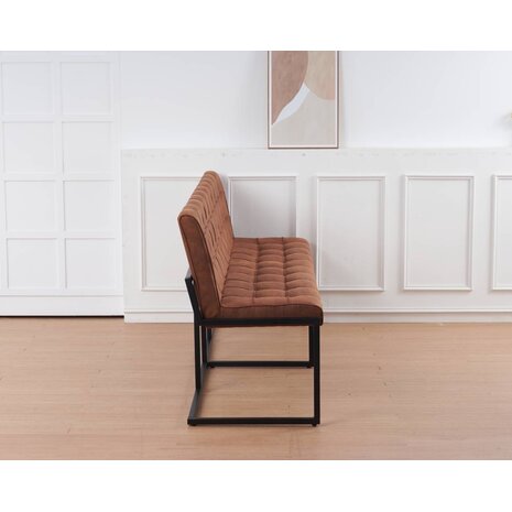 Lizzely Garden & Living Eetkamerbank Vito 200cm cognac microvezel eetbank Lizzely Garden & Living Eetkamerbank Vito 200cm cognac microvezel eetbank