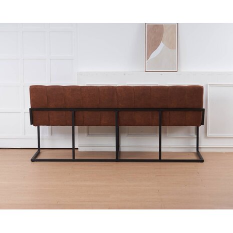 Lizzely Garden & Living Eetkamerbank Vito 200cm cognac microvezel eetbank Lizzely Garden & Living Eetkamerbank Vito 200cm cognac microvezel eetbank