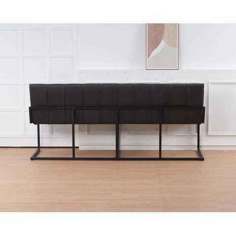 Lizzely Garden & Living Eetkamerbank Vito 200cm zwart microvezel eetbank