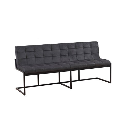 Lizzely Garden & Living Eetkamerbank Vito 200cm zwart microvezel eetbank