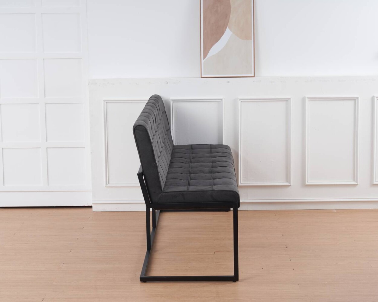 Eetkamerbank Vito 200cm zwart microvezel eetbank