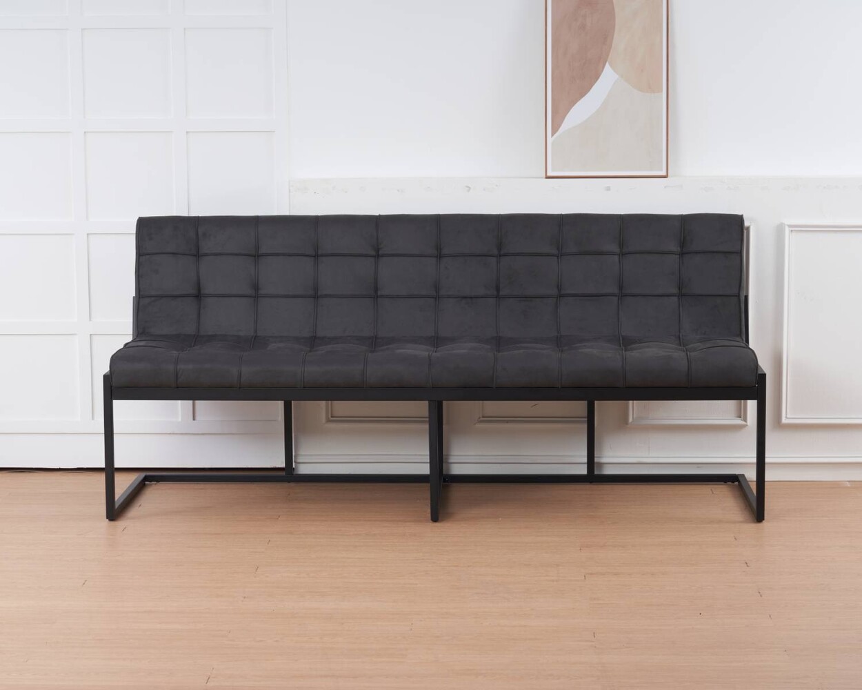 Eetkamerbank Vito 200cm zwart microvezel eetbank