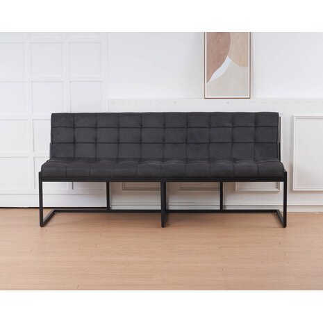 Lizzely Garden & Living Eetkamerbank Vito 200cm zwart microvezel eetbank