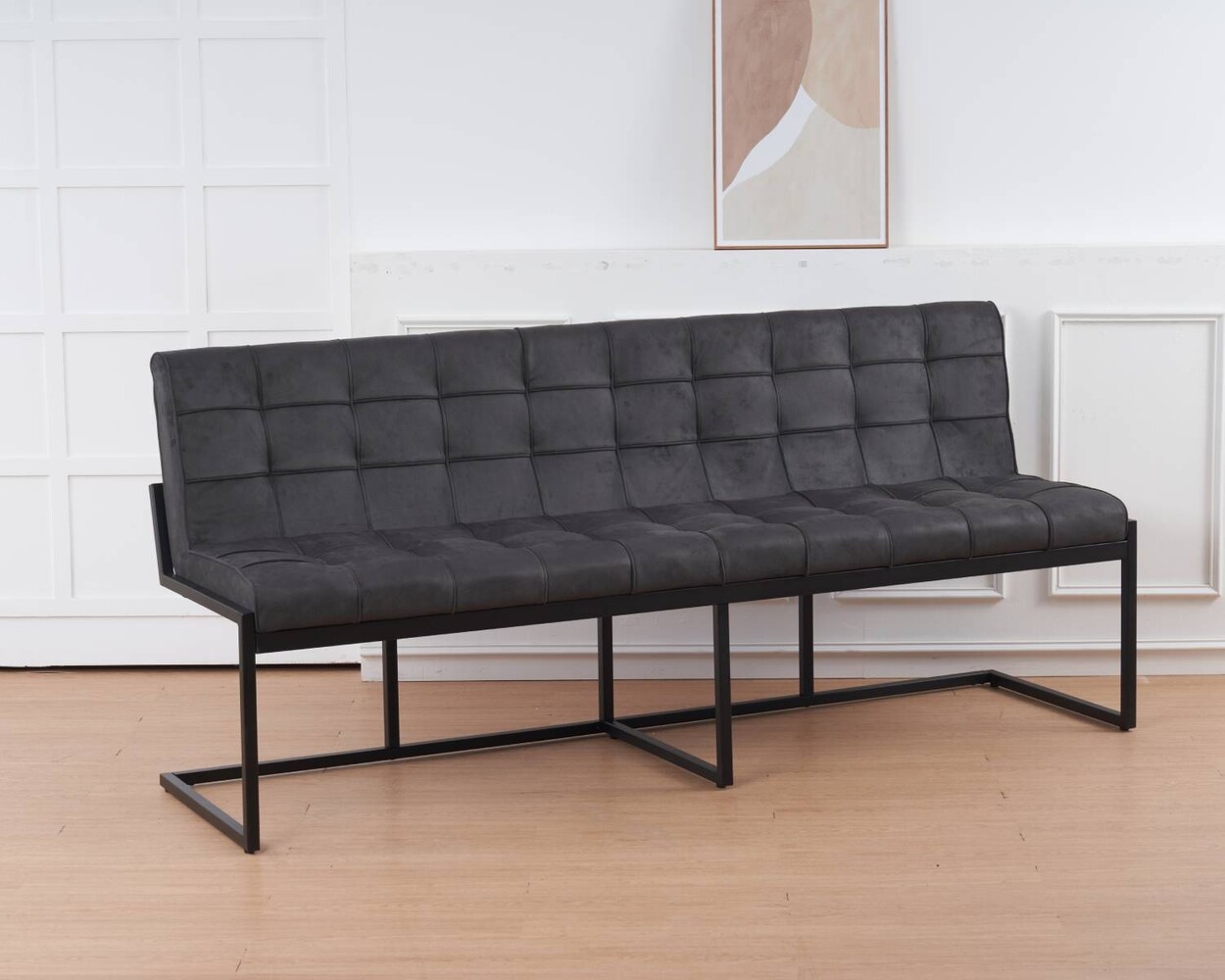 Eetkamerbank Vito 200cm zwart microvezel eetbank