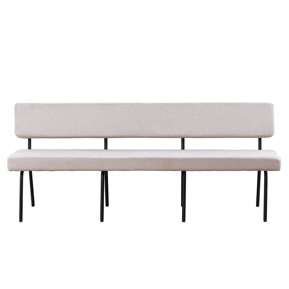 Eetkamerbank Wendy 200cm zand stof eetbank Eetkamerbank Wendy 200cm zand stof eetbank