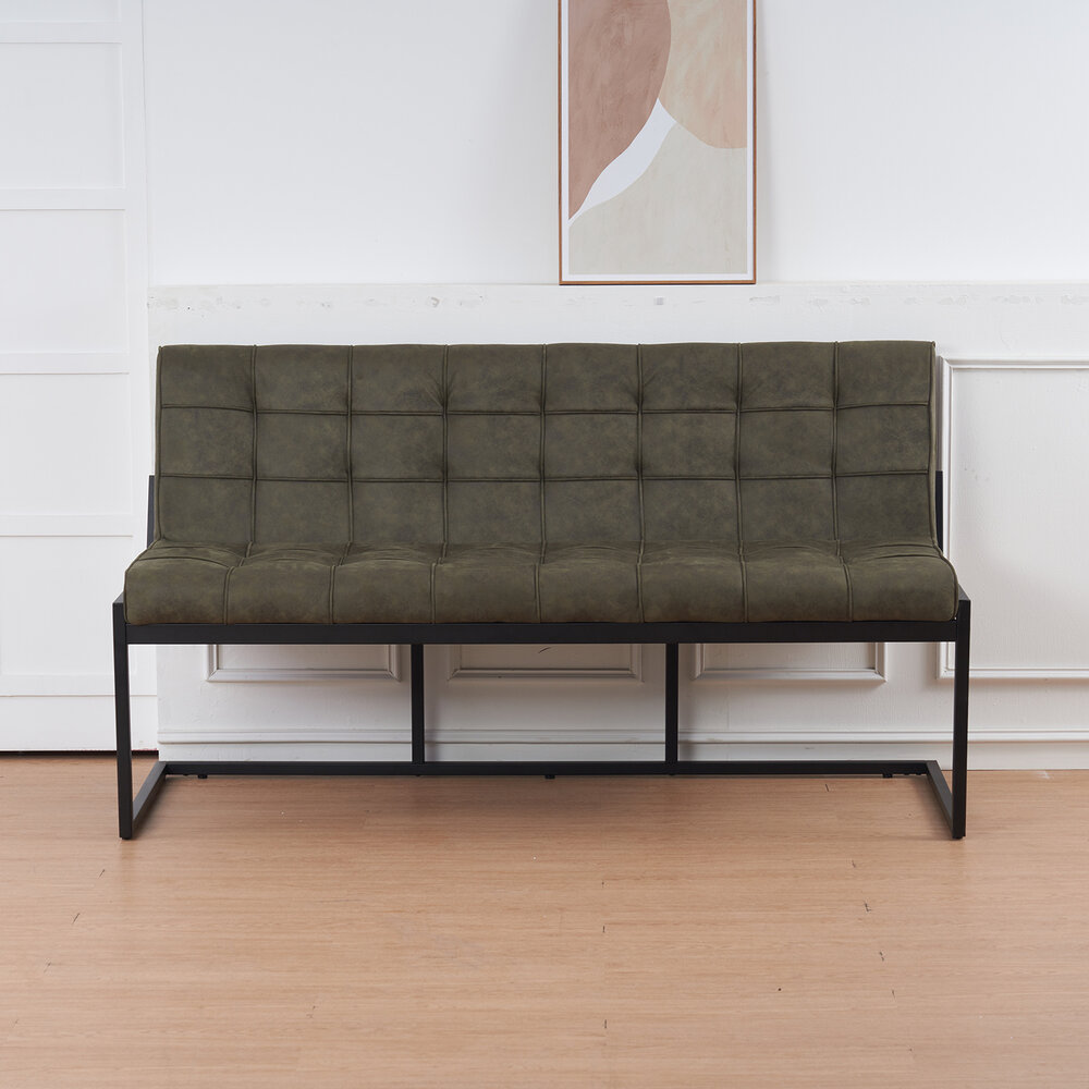 Eetkamerbank 160cm Vito donkergroen microvezel eetbank Eetkamerbank 160cm Vito donkergroen microvezel eetbank