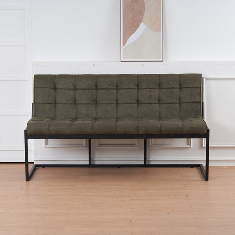 Lizzely Garden & Living Eetkamerbank 160cm Vito donkergroen microvezel eetbank Lizzely Garden & Living Eetkamerbank 160cm Vito donkergroen microvezel eetbank