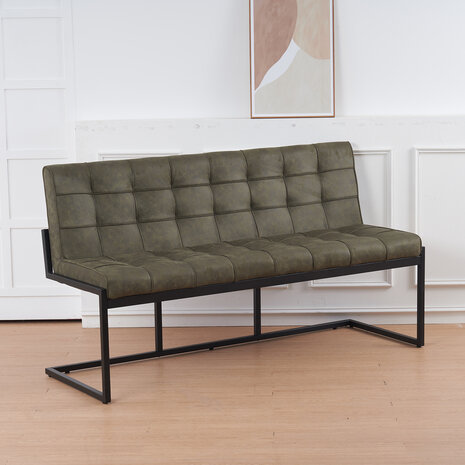 Lizzely Garden & Living Eetkamerbank 160cm Vito donkergroen microvezel eetbank Lizzely Garden & Living Eetkamerbank 160cm Vito donkergroen microvezel eetbank