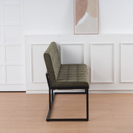 Lizzely Garden & Living Eetkamerbank 160cm Vito donkergroen microvezel eetbank Lizzely Garden & Living Eetkamerbank 160cm Vito donkergroen microvezel eetbank