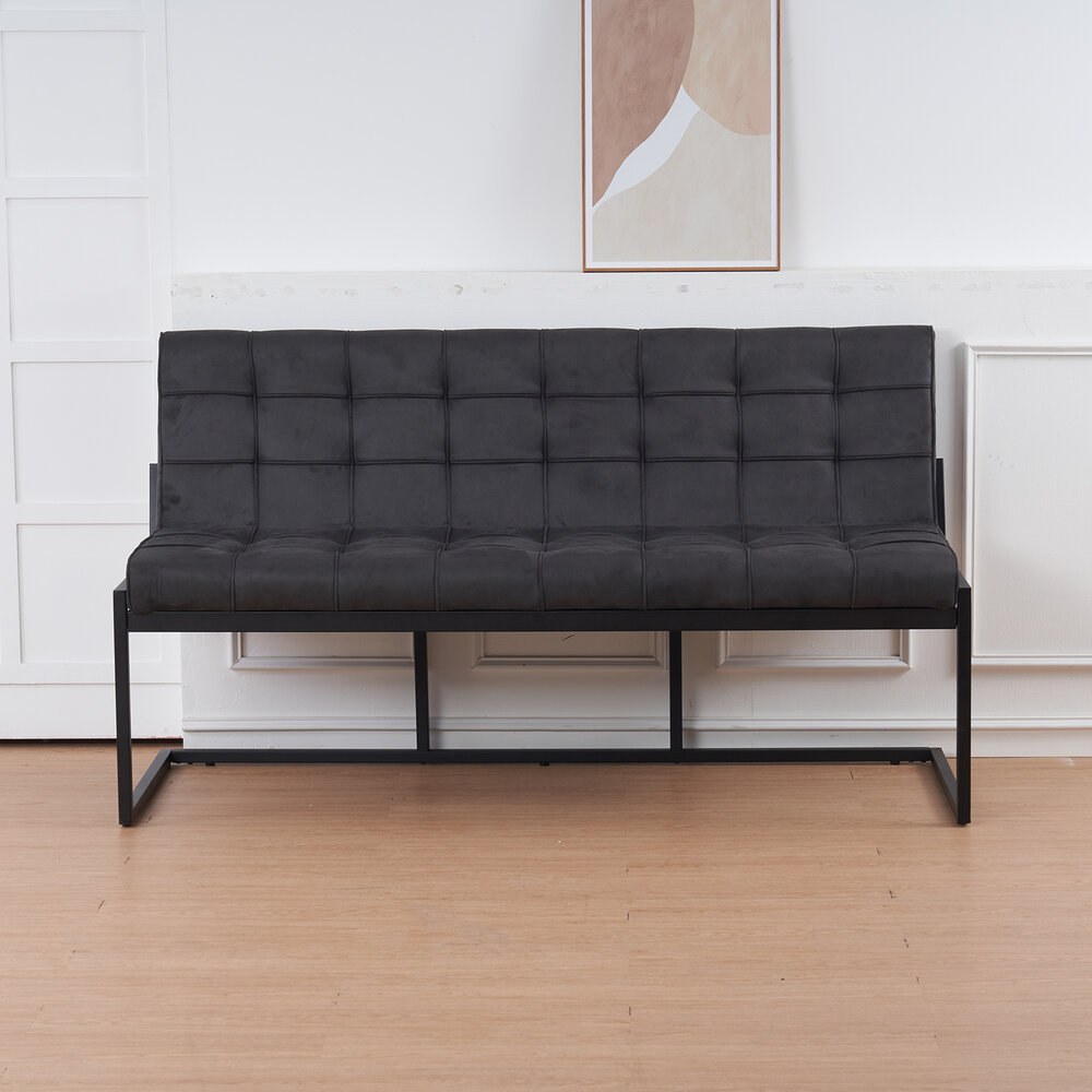 Eetkamerbank Vito 160cm zwart microvezel eetbank Eetkamerbank Vito 160cm zwart microvezel eetbank