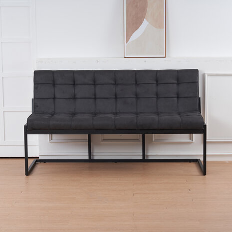 Lizzely Garden & Living Eetkamerbank Vito 160cm zwart microvezel eetbank Lizzely Garden & Living Eetkamerbank Vito 160cm zwart microvezel eetbank