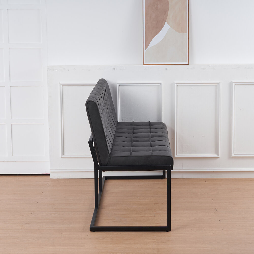 Eetkamerbank Vito 160cm zwart microvezel eetbank Eetkamerbank Vito 160cm zwart microvezel eetbank