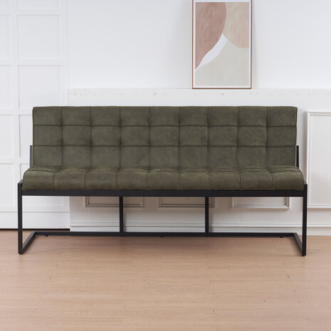 Lizzely Garden & Living Eetkamerbank 180cm Vito donkergroen microvezel eetbank Lizzely Garden & Living Eetkamerbank 180cm Vito donkergroen microvezel eetbank