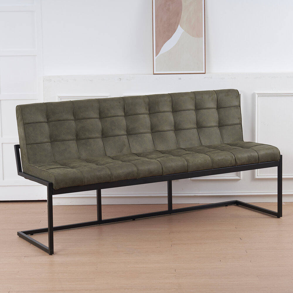 Eetkamerbank 180cm Vito donkergroen microvezel eetbank Eetkamerbank 180cm Vito donkergroen microvezel eetbank