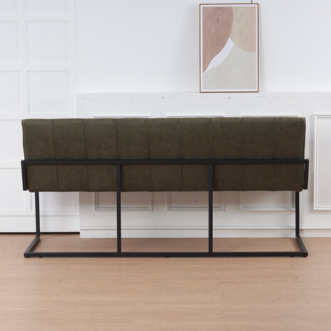 Lizzely Garden & Living Eetkamerbank 180cm Vito donkergroen microvezel eetbank Lizzely Garden & Living Eetkamerbank 180cm Vito donkergroen microvezel eetbank