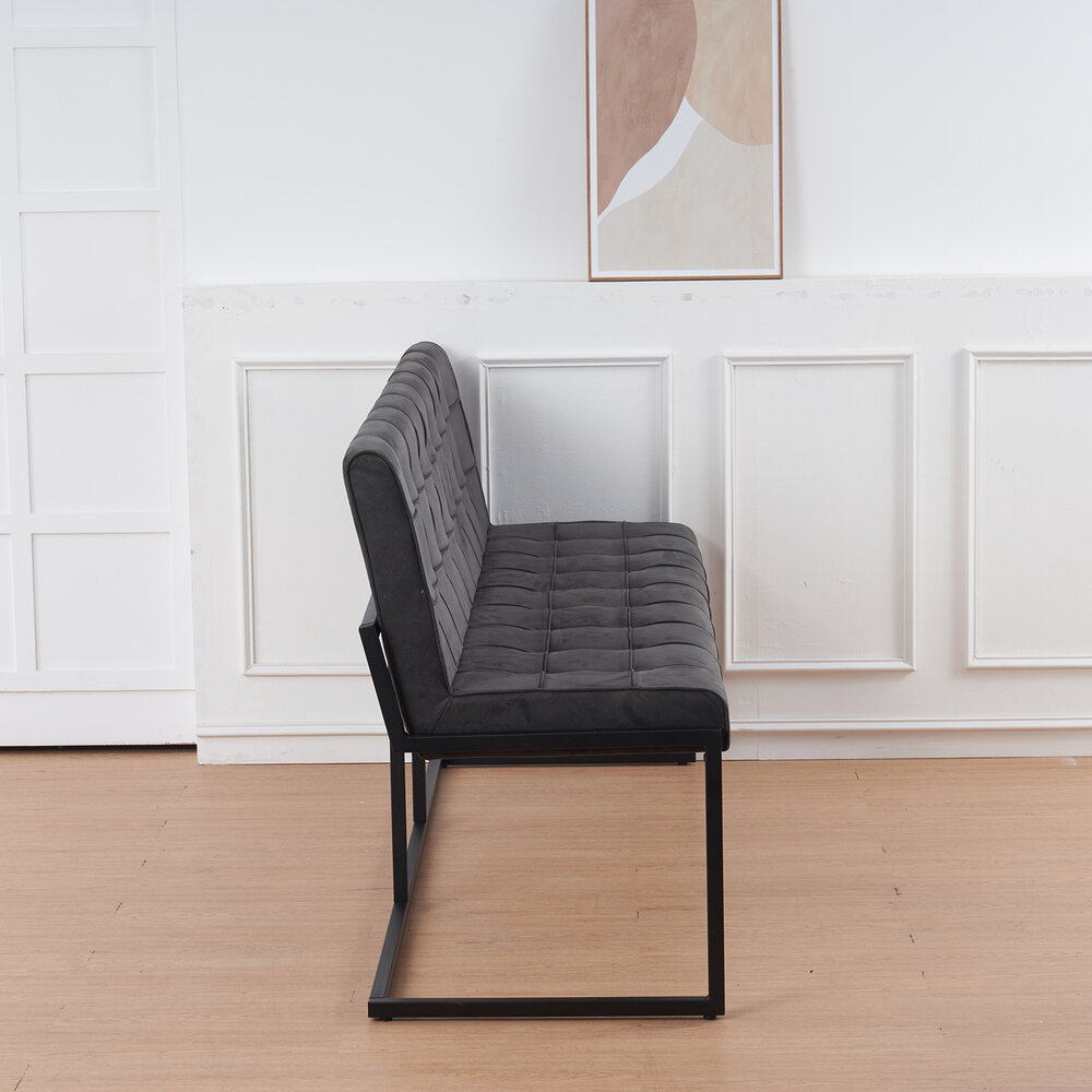 Eetkamerbank Vito 180cm zwart microvezel eetbank Eetkamerbank Vito 180cm zwart microvezel eetbank