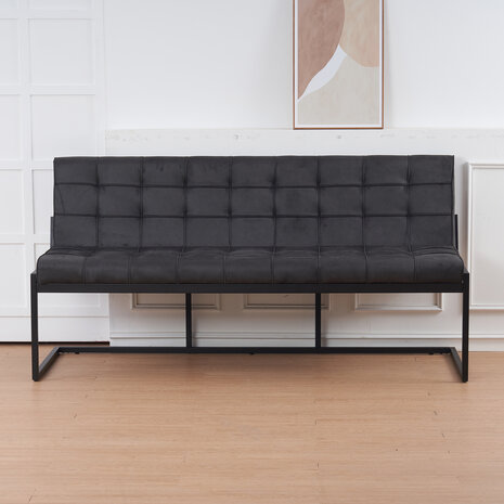 Lizzely Garden & Living Eetkamerbank Vito 180cm zwart microvezel eetbank Lizzely Garden & Living Eetkamerbank Vito 180cm zwart microvezel eetbank