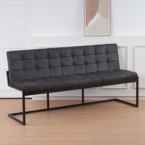 Lizzely Garden & Living Eetkamerbank Vito 180cm zwart microvezel eetbank Lizzely Garden & Living Eetkamerbank Vito 180cm zwart microvezel eetbank