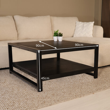 Lizzely Garden & Living Salontafel 90cm Violet mangohout zwart Lizzely Garden & Living Salontafel 90cm Violet mangohout zwart