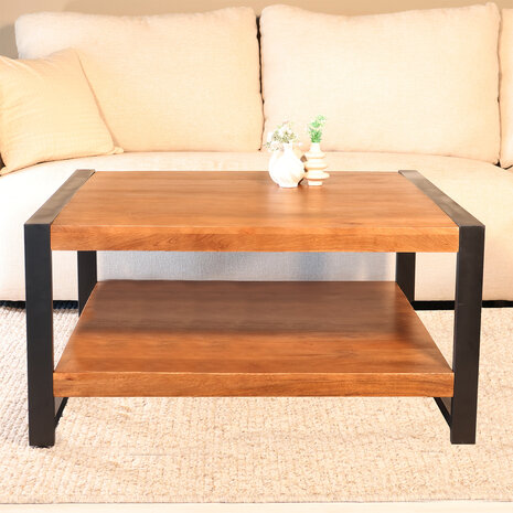 Lizzely Garden & Living Salontafel 90cm Violet mangohout walnoot Lizzely Garden & Living Salontafel 90cm Violet mangohout walnoot