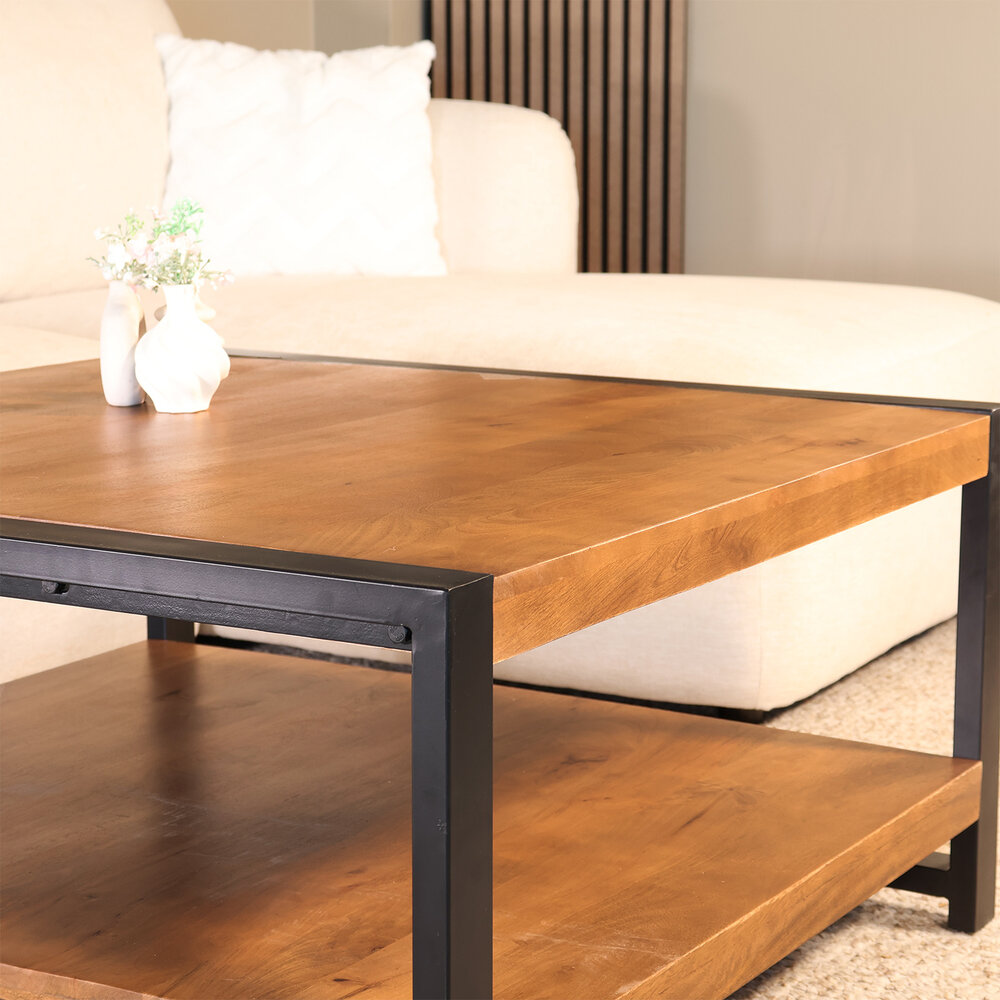 Salontafel 90cm Violet mangohout walnoot Salontafel 90cm Violet mangohout walnoot