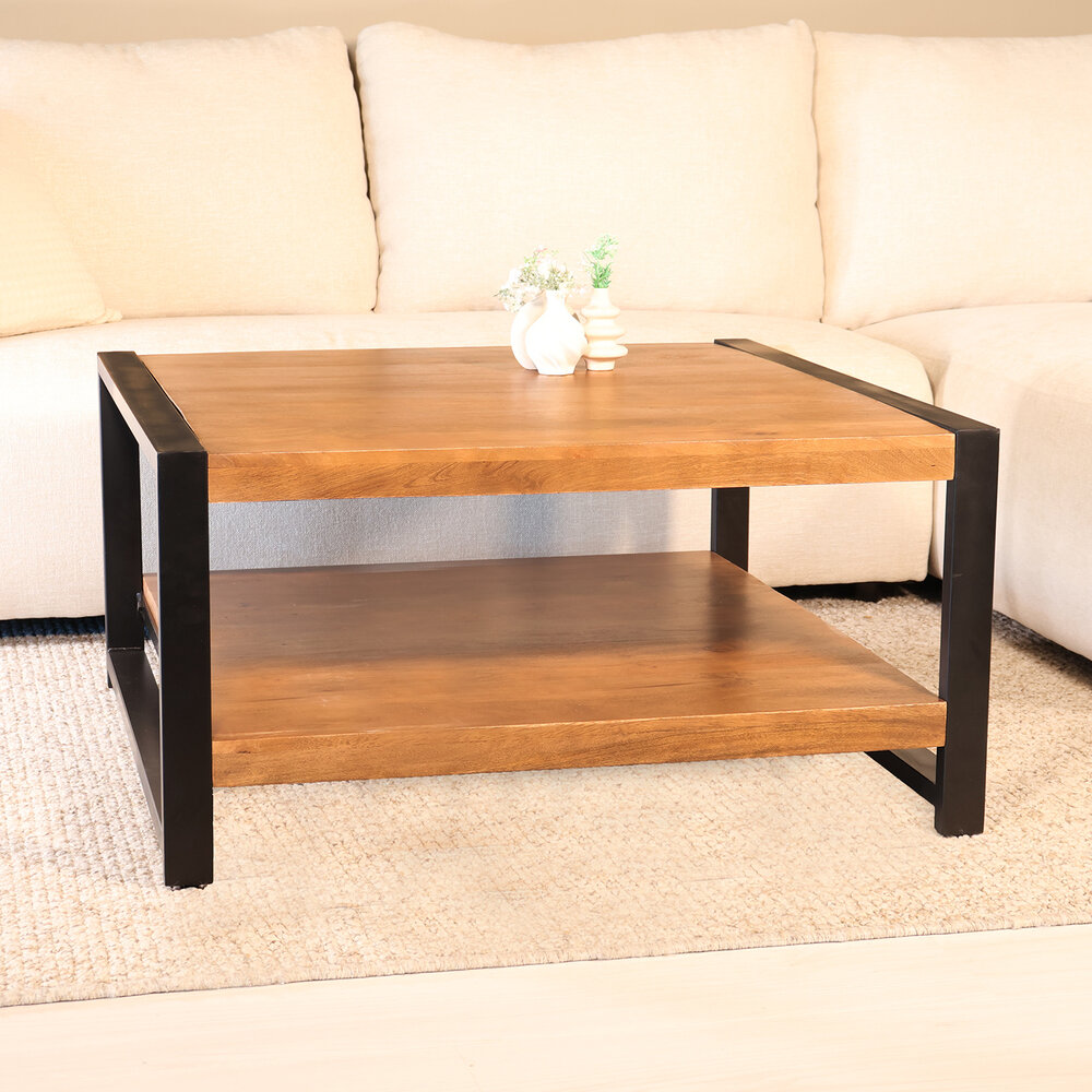 Salontafel 90cm Violet mangohout walnoot Salontafel 90cm Violet mangohout walnoot