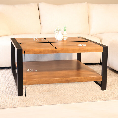 Lizzely Garden & Living Salontafel 90cm Violet mangohout walnoot Lizzely Garden & Living Salontafel 90cm Violet mangohout walnoot