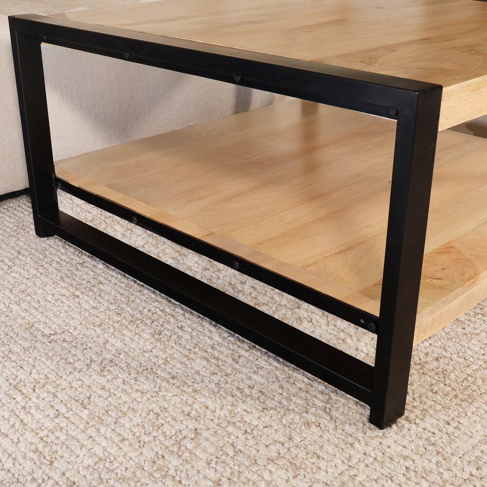 Salontafel 90cm Violet mangohout lichtbruin Salontafel 90cm Violet mangohout lichtbruin