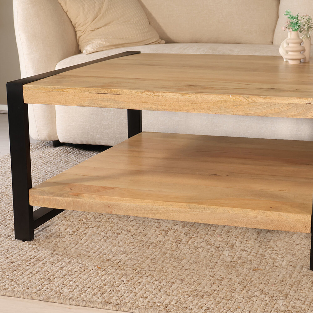 Salontafel 90cm Violet mangohout lichtbruin Salontafel 90cm Violet mangohout lichtbruin