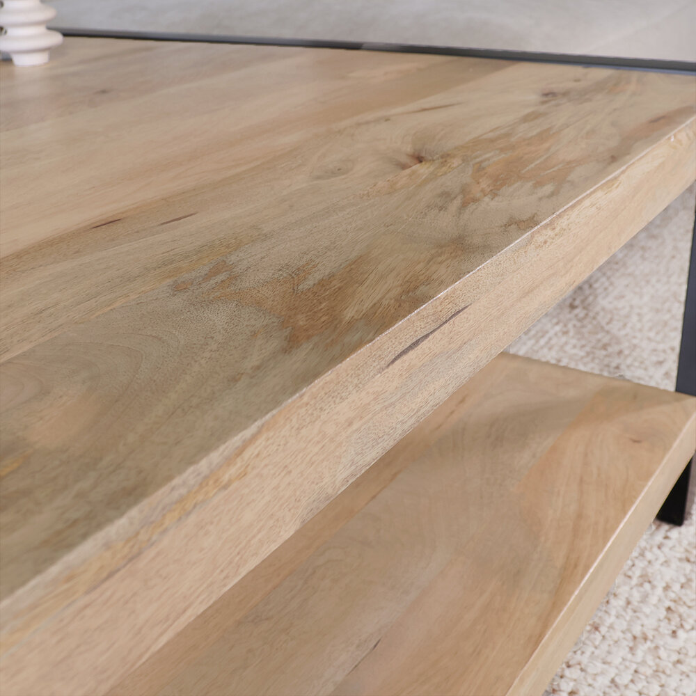 Salontafel 90cm Violet mangohout lichtbruin Salontafel 90cm Violet mangohout lichtbruin