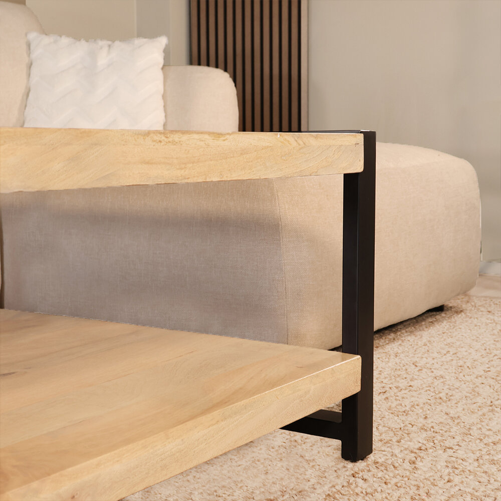 Salontafel 90cm Violet mangohout lichtbruin Salontafel 90cm Violet mangohout lichtbruin