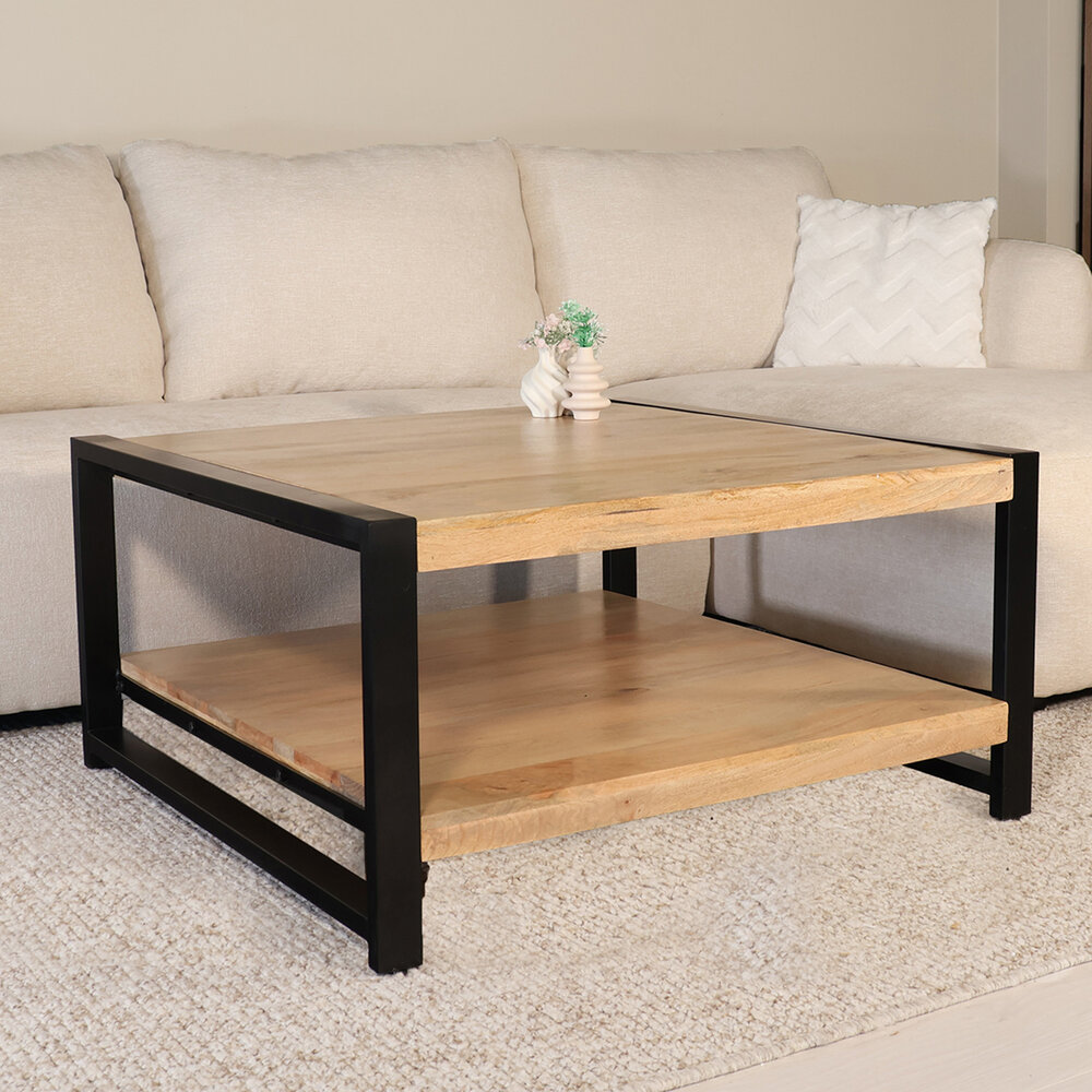 Salontafel 90cm Violet mangohout lichtbruin Salontafel 90cm Violet mangohout lichtbruin