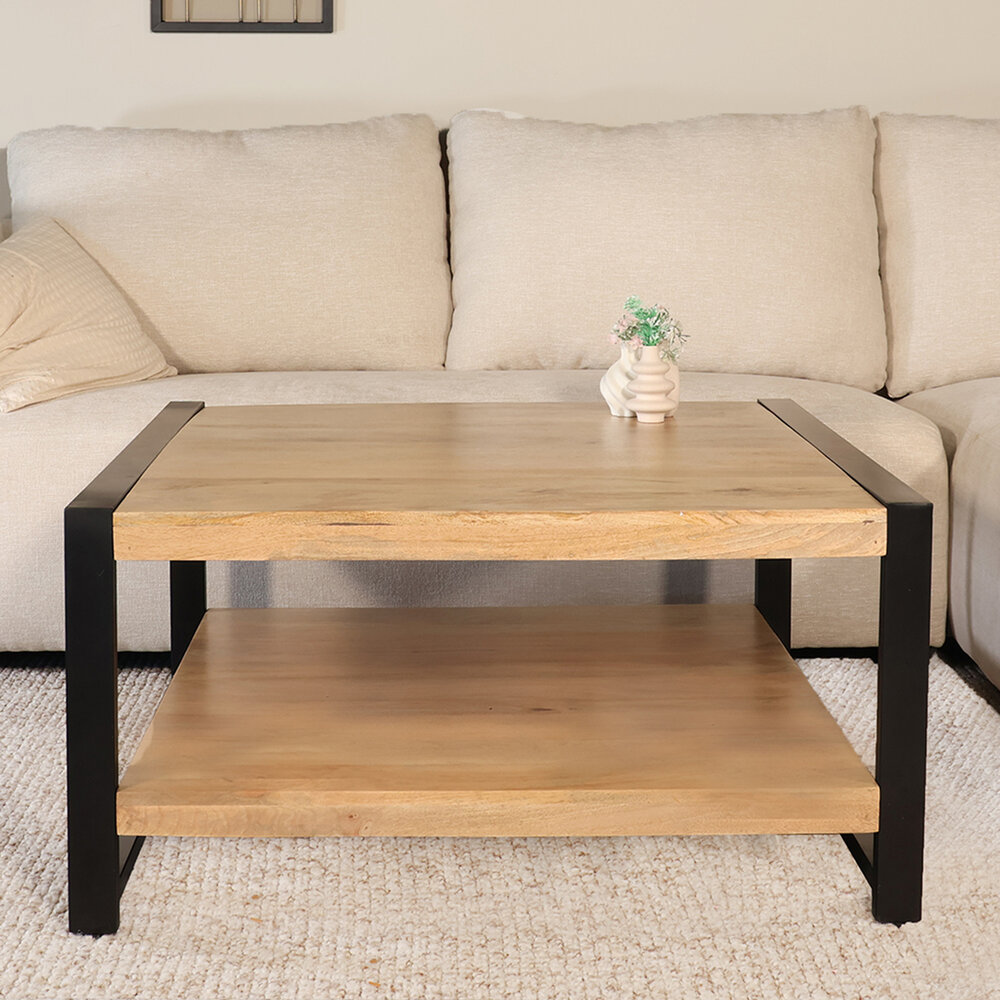 Salontafel 90cm Violet mangohout lichtbruin Salontafel 90cm Violet mangohout lichtbruin