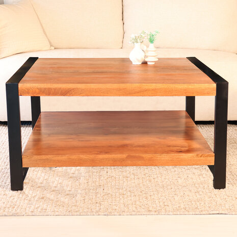 Lizzely Garden & Living Salontafel 90cm Violet mangohout bruin Lizzely Garden & Living Salontafel 90cm Violet mangohout bruin