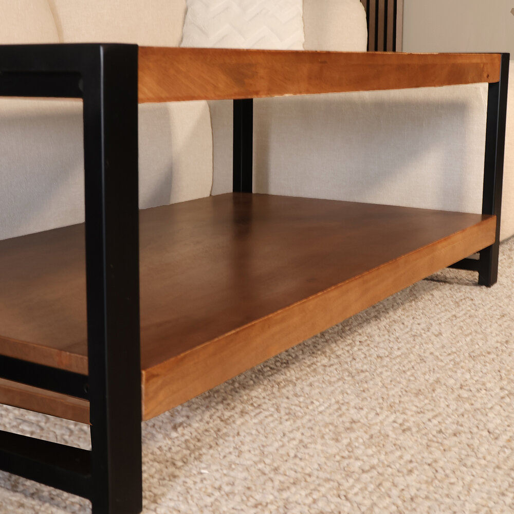 Salontafel 120cm Lotus mangohout walnoot Salontafel 120cm Lotus mangohout walnoot