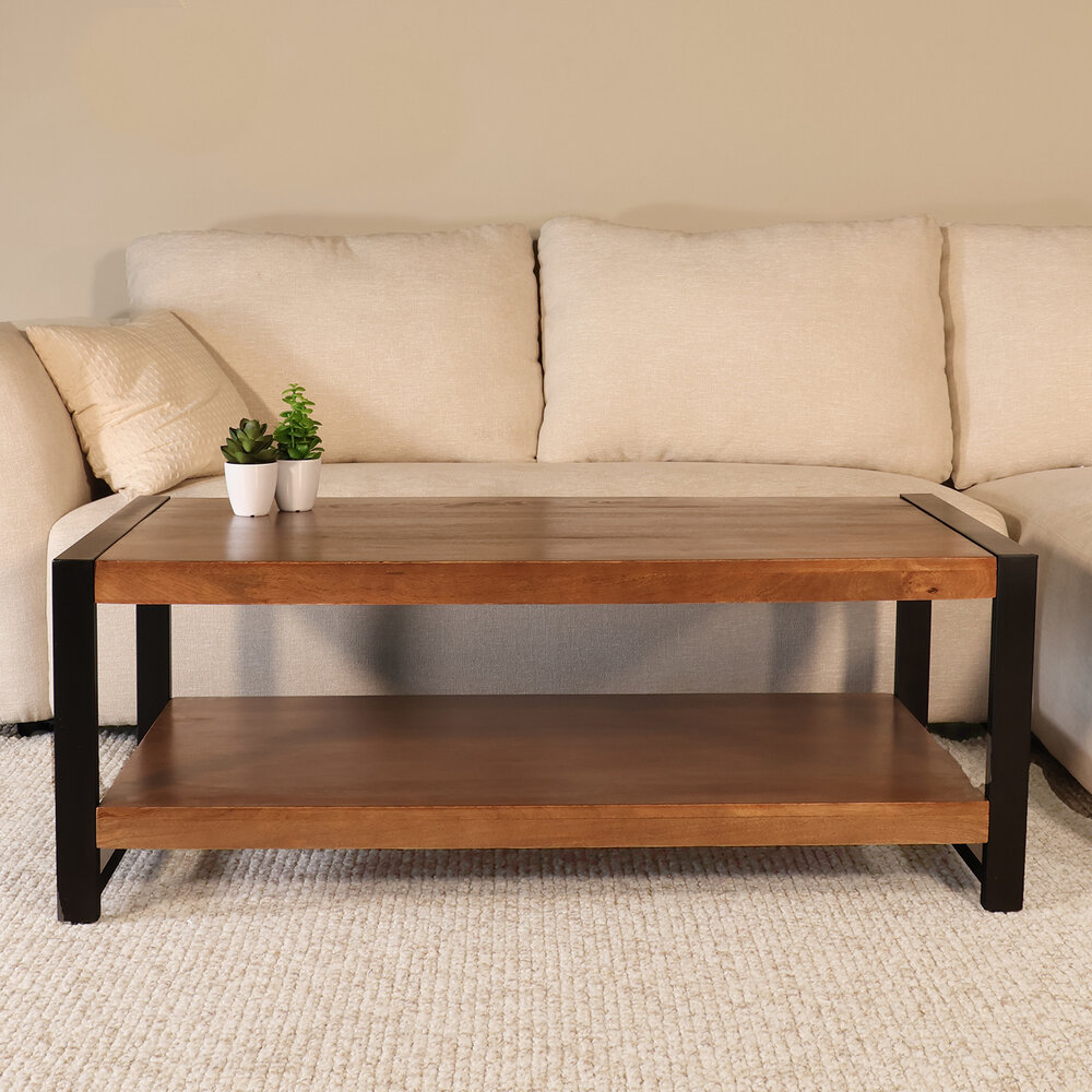 Salontafel 120cm Lotus mangohout walnoot Salontafel 120cm Lotus mangohout walnoot