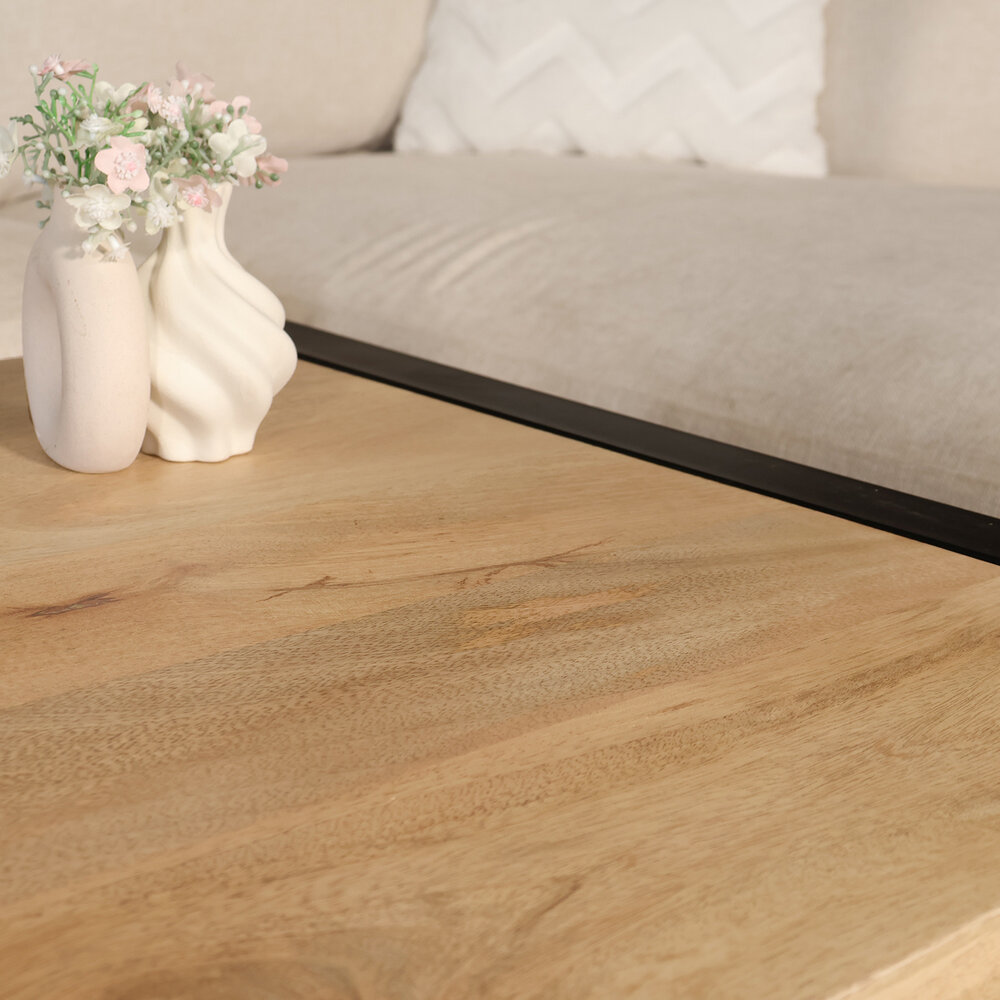 Salontafel 120cm Lotus mangohout lichtbruin Salontafel 120cm Lotus mangohout lichtbruin