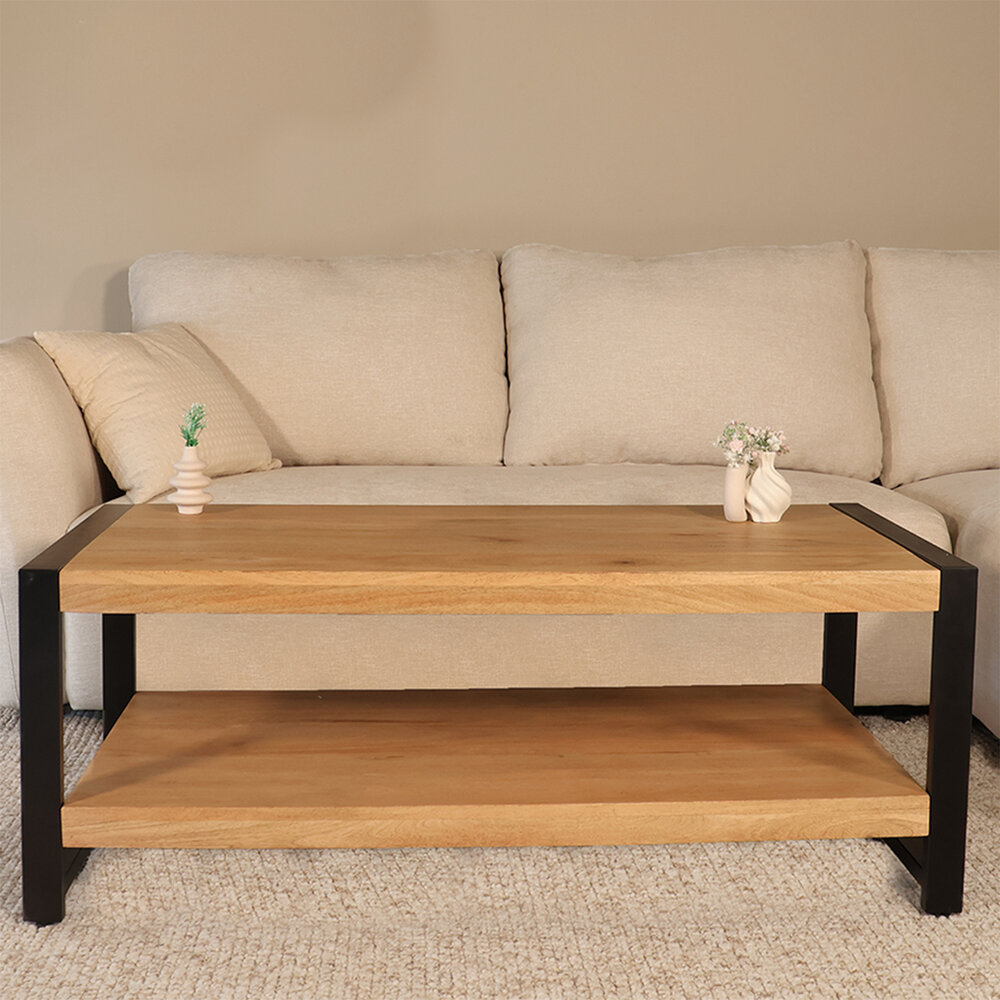 Salontafel 120cm Lotus mangohout lichtbruin Salontafel 120cm Lotus mangohout lichtbruin