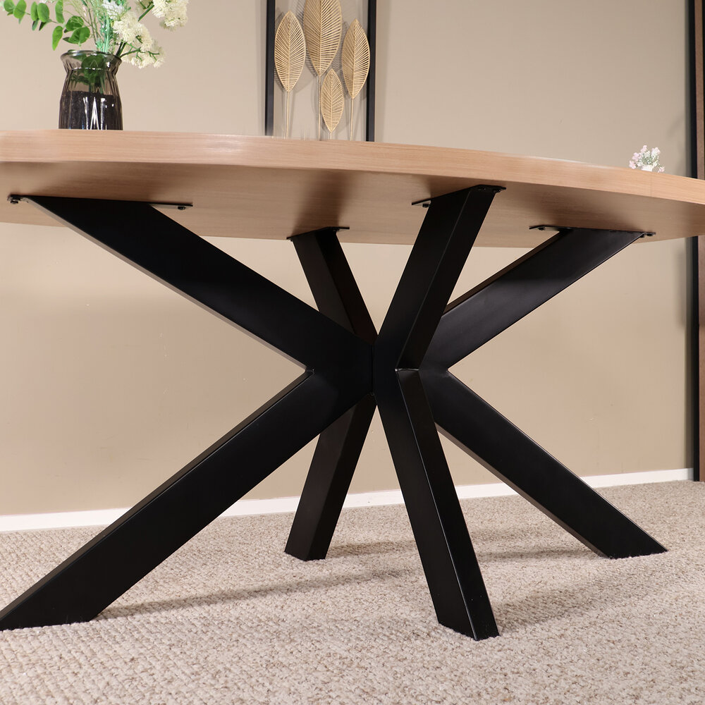 Eettafel Leco deens ovaal 160cm eiken melamine Eettafel Leco deens ovaal 160cm eiken melamine