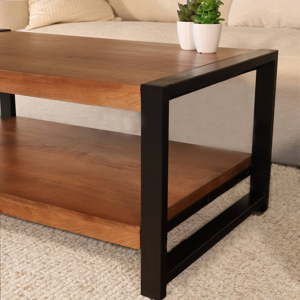 Salontafel 100cm Lotus mangohout walnoot Salontafel 100cm Lotus mangohout walnoot