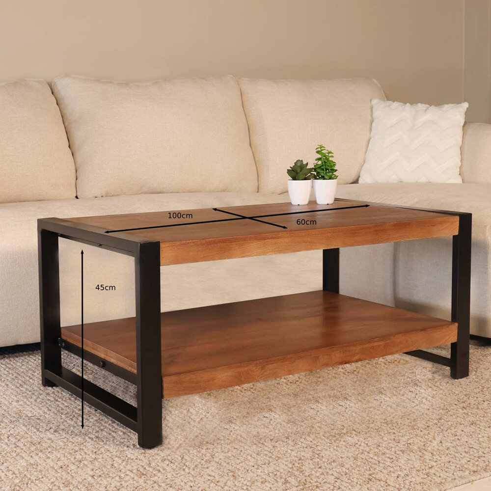 Salontafel 100cm Lotus mangohout walnoot Salontafel 100cm Lotus mangohout walnoot