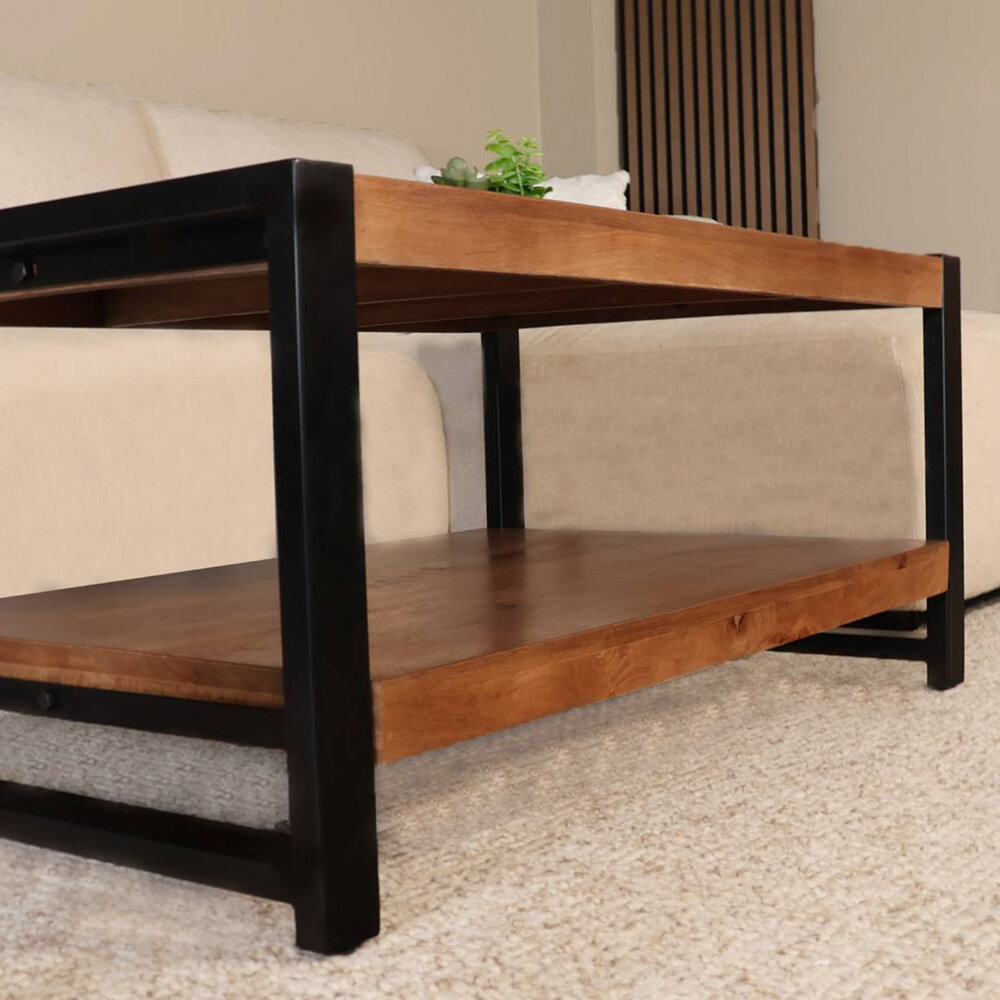 Salontafel 100cm Lotus mangohout walnoot Salontafel 100cm Lotus mangohout walnoot