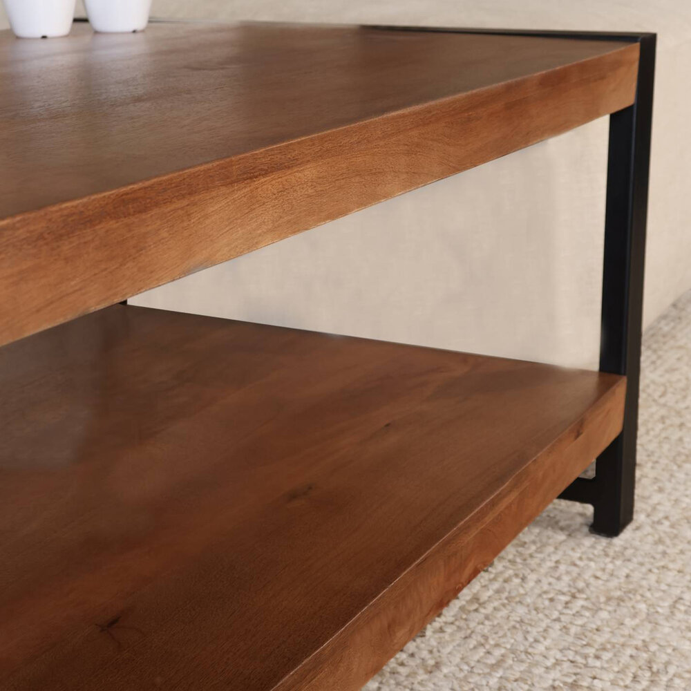 Salontafel 100cm Lotus mangohout walnoot Salontafel 100cm Lotus mangohout walnoot