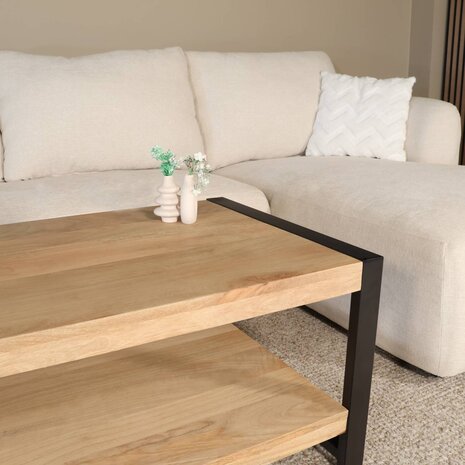 Lizzely Garden & Living Salontafel 100cm Lotus mangohout lichtbruin Lizzely Garden & Living Salontafel 100cm Lotus mangohout lichtbruin