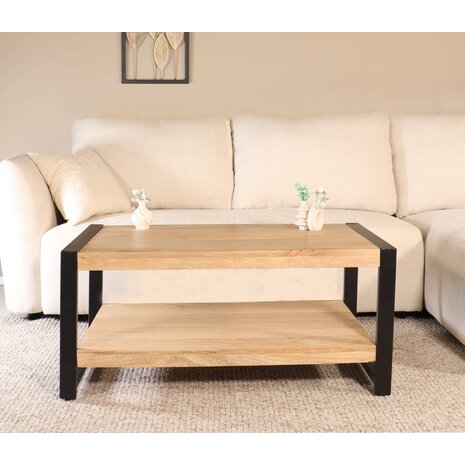 Lizzely Garden & Living Salontafel 100cm Lotus mangohout lichtbruin Lizzely Garden & Living Salontafel 100cm Lotus mangohout lichtbruin