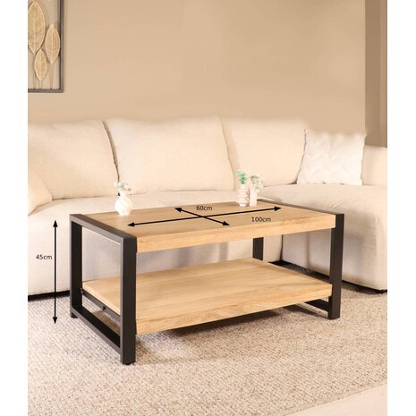 Lizzely Garden & Living Salontafel 100cm Lotus mangohout lichtbruin Lizzely Garden & Living Salontafel 100cm Lotus mangohout lichtbruin